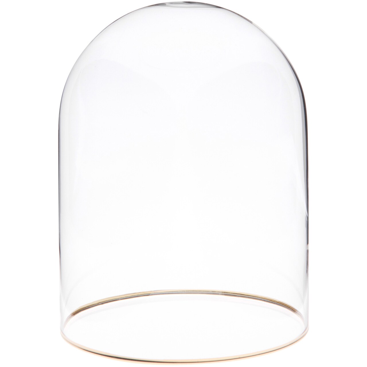 Plymor 4.5" x 6" Glass Display Dome Cloche with Gold Rim (no Base)